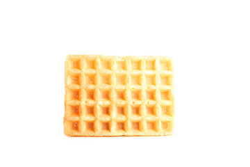 Sweet Belgian waffle isolated on white background