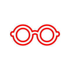 Flat minimal glasses icon. Simple vector glasses icon. Isolated glasses icon for various projects.