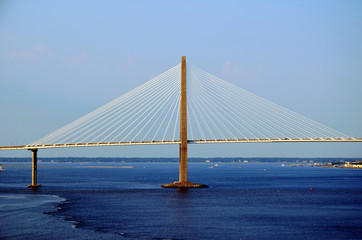 Fototapeta na wymiar View on the Arthur Ravenel Jr. Bridge in Charleston, South Caroline.