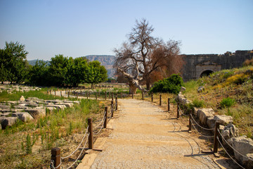 Fototapeta na wymiar Letoon ancient city ruins Turkey