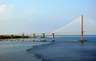 Obraz premium View on the Arthur Ravenel Jr. Bridge in Charleston, South Caroline.