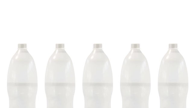 Line for PET bottle water 3D render loop