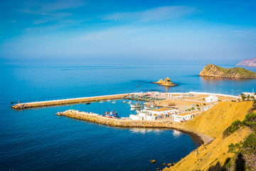 Cala Iris, Morocco - October 18, 2013. Bay in moroccan coast of Mediterranean Sea