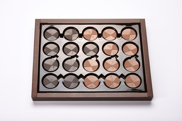 Chocolate box, circle shape dark and milk chocolate in a box