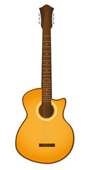 orange guitar isolated over white background vector