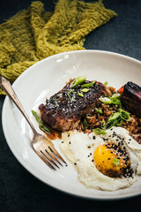 Pork Shoulder and Roasted Pork Belly with Fried Egg