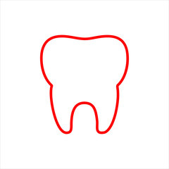 Flat minimal tooth icon. Simple vector tooth icon. Isolated tooth icon for various projects.