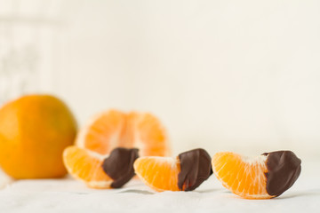 Chocolate dipped orange slice