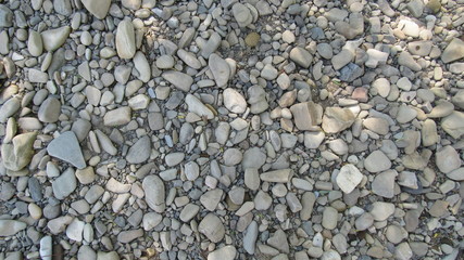 Grey stones texture. River stones on the ground. texture or background for your project