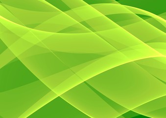 Green elegant line on a dark background. Abstract illustration.