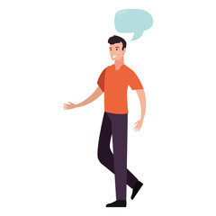 man happy young people on white background