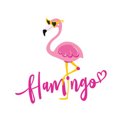 flamingo - Motivational quotes. Hand painted brush lettering with flamingo. Good for t-shirt, posters, textiles, gifts, travel sets. - obrazy, fototapety, plakaty