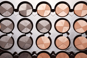 Chocolate box, circle shape dark and milk chocolate in a box