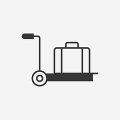Luggage trolley icon. New trendy luggage trolley vector symbol
