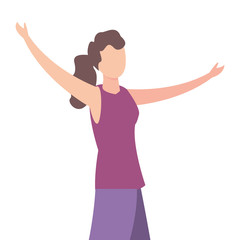 woman happy young character on white background