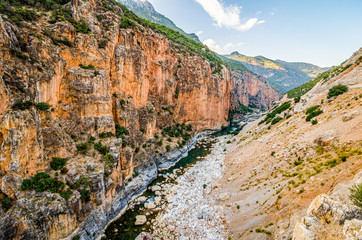 Fototapeta premium Cascade sur Oued Laou in sunset, north Morocco