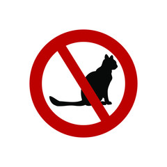 A red circle on a white background, a stop sign. No Pets allowed