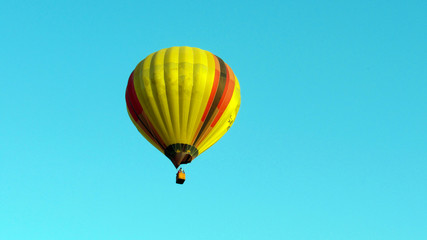 balloons against blue sky background. aerostat