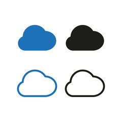 Cloud icon set. Simple vector illustration.