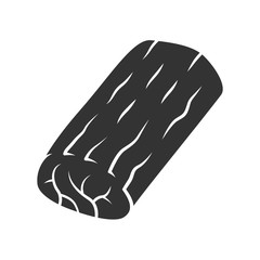 Roast glyph icon. Butchers meat. Ingredient for lunch. Meat production and sale. Protein source. Butchery business. Silhouette symbol. Negative space. Vector isolated illustration