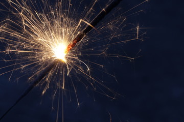 sparkler on black background