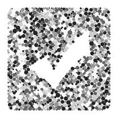 Checkmark sign color distributed circles dots illustration