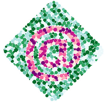 E-mail sign color distributed circles dots illustration