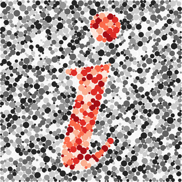i letter color distributed circles dots illustration