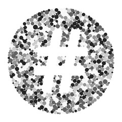 Hash Sharp sign color distributed circles dots illustration