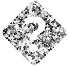 Question help sign color distributed circles dots illustration