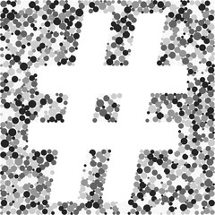 Hash Sharp sign color distributed circles dots illustration
