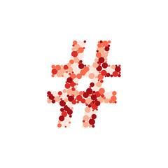Hash Sharp sign color distributed circles dots illustration