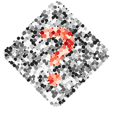 Question help sign color distributed circles dots illustration