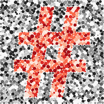 Hash Sharp sign color distributed circles dots illustration