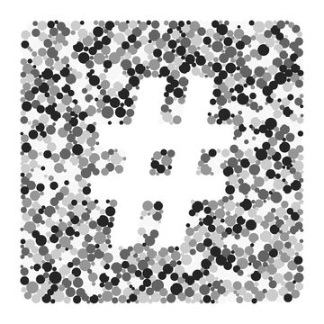 Hash Sharp sign color distributed circles dots illustration