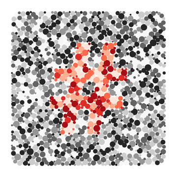 Hash Sharp sign color distributed circles dots illustration