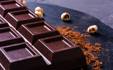 Chocolate bar with cocoa