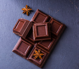 Broken chocolate bar