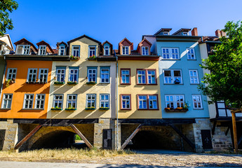 famous kramerbridge in erfurt - germany