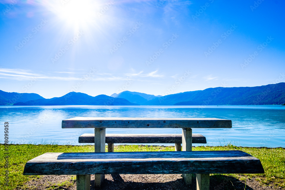 Poster walchensee lake in bavaria