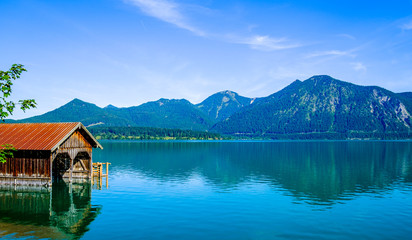 Fototapeta na wymiar walchensee lake in bavaria
