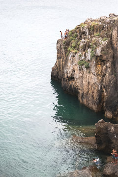 mountain near watery area