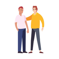 men happy young people characters