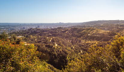 Panorama of Los Angeles city in California. USA