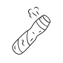 Body spray, deodorant bottle linear icon. Thin line illustration. Contour symbol. Perfume shop, beauty salon product vector isolated outline drawing. Editable stroke. Feminine hygiene, skin care