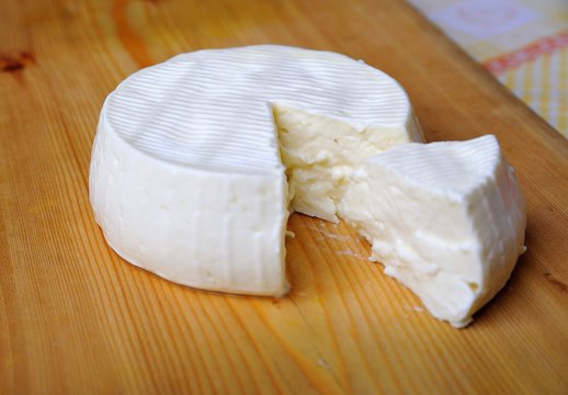 casatella Italian cheese with bread and honey