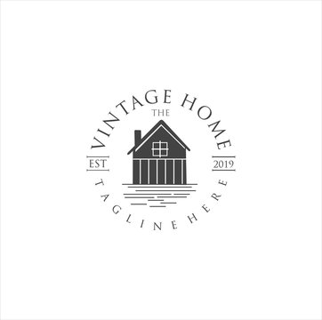 Vintage Home For Architectural Logo Icon Vector Template, Vintage Real Estate Logo Vector Design Template, Vintage House Logo Hipster Retro, Home Logo Luxury Design	