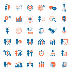 Universal business management and human resources icon set. Universal icons for web and mobile. Vector.	