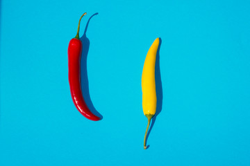 red hot pepper on a green background