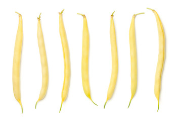 Yellow String Beans Isolated On White Background